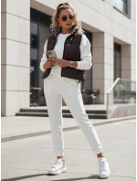 Dámská přechodná krátká prošívaná oboustranná kávová vesta Dstreet model 22174586 - FashionStreet