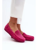 Zamszowe Mokasyny Damskie Fuksja S.Barski LR755