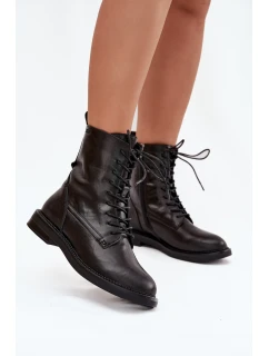 Kožené Zateplené Dámské Kotníkové Workery Big Star model 21708648 Černé - Big Star Shoes