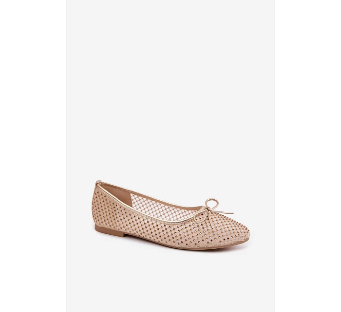 baleríny s ozdobou  Zlaté model 22099980 - VINCEZA