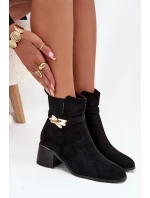 Dámske členkové topánky Sarona so zlatým zdobením - čierne Dámske členkové topánky Sarona so zlatým zdobením - čierne