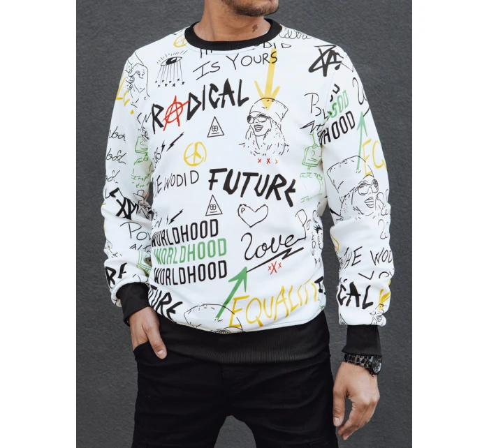 Pánská bílá mikina Dstreet model 21978890 - FashionStreet Pánská bílá mikina Dstreet model 21978890 - FashionStreet