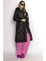 Čierna dlhá dámska páperová bunda (ag1-j9081)