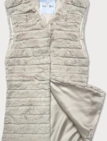 Ecru vesta s kožušinovou podšívkou (2114)