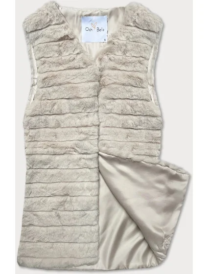 vesta v barvě ecru s podšívkou model 20647307 - Och Bella