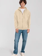Fruit of the Loom Iconic Premium Hooded Sweat Jacket Mikina s kapucňou z hrubej bavlny 16.2286 desert sand