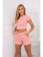 Bavlnená súprava so šortkami marhuľová