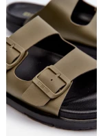 Lekkie Klapki Męskie Z Klamrami Big Star NN174592 Ciemnozielone