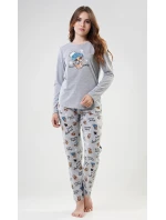 Dámské pyžamo dlouhé model 22032249 šedé - Vienetta