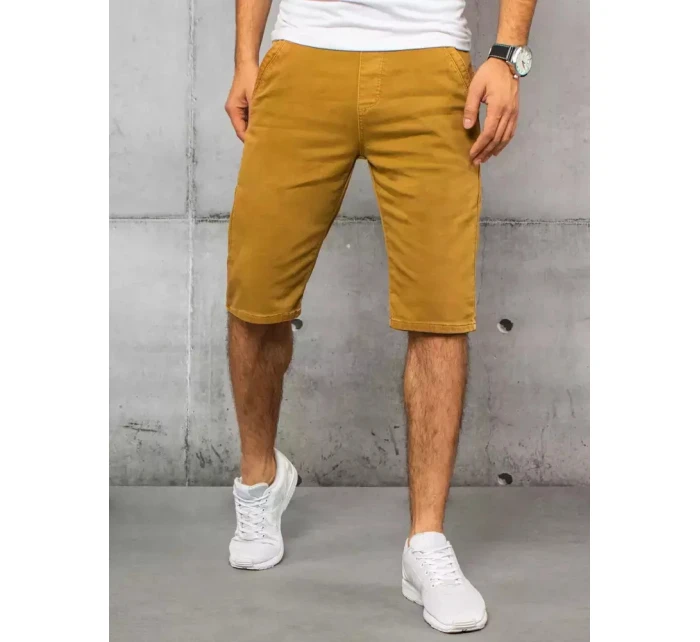 Pánske horčicové džínsové šortky FashionStreet SX1434 Pánske horčicové džínsové šortky FashionStreet SX1434