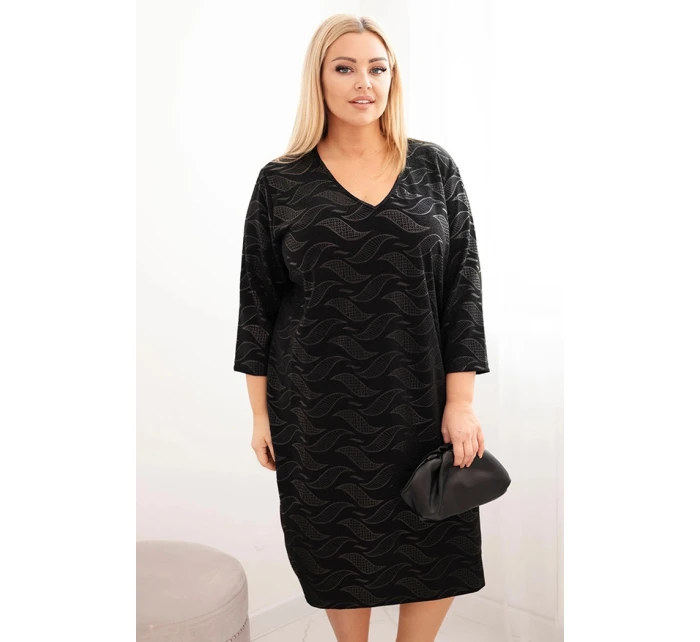 Dámské šaty z model 21725291 Plus Size s výstřihem do V černá - K-Fashion