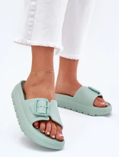 Dámské Pantofle Z Na Platformě S Přezkou Zelené model 21701794 - Boto