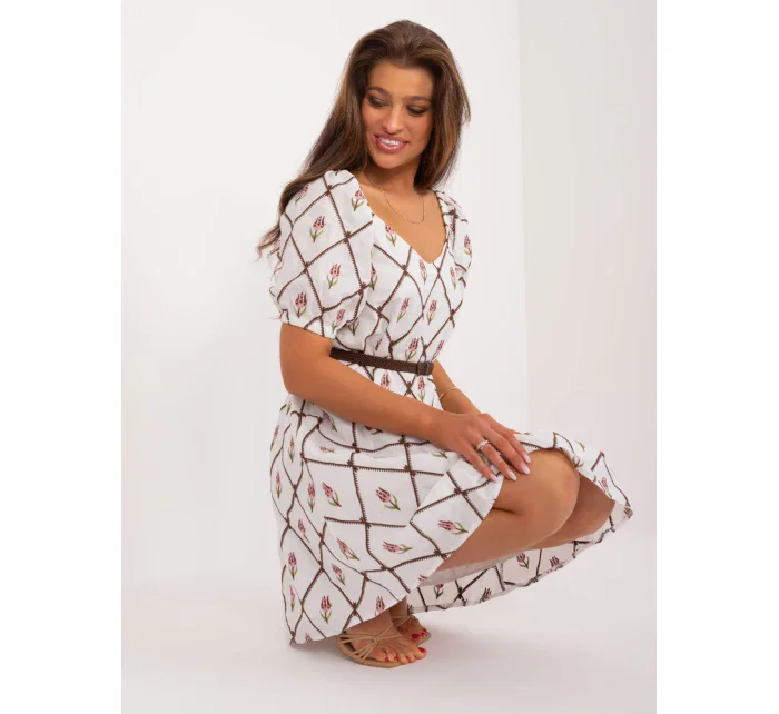 LK SK 509406 šaty.31 bielo-hnedá