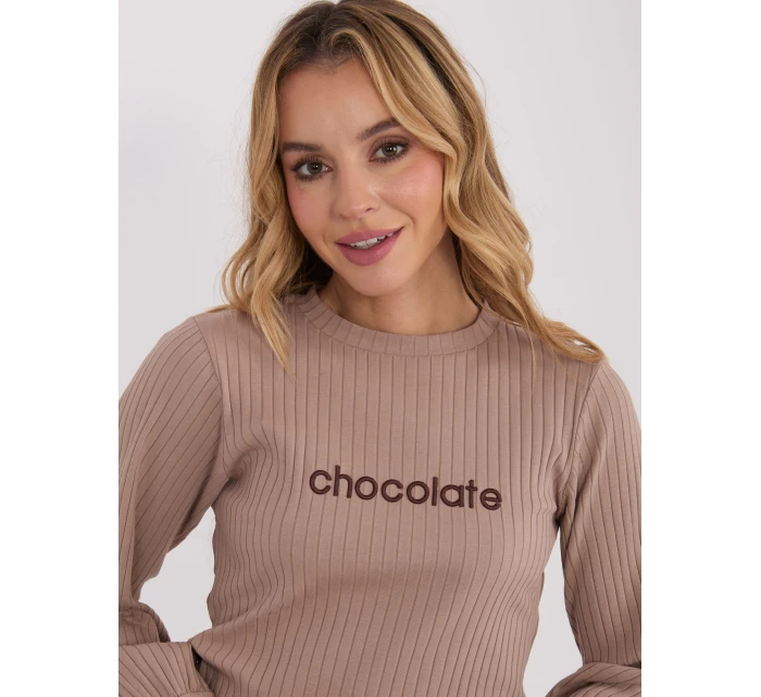 Bluzka RV BZ model 21801869 ciemny bezowy - FPrice Bluzka RV BZ model 21801869 ciemny bezowy - FPrice