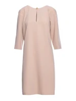 Šaty uvolněného střihu s výstřihem s  béžové model 20966085 - STYLOVE
