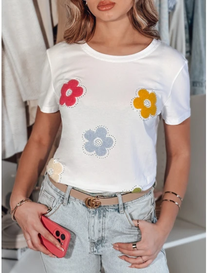 Dámské květinové tričko bílá Dstreet model 21984262 - FashionStreet