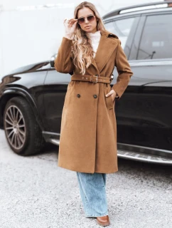 Dámsky zimný kabát klasický trenčkot hnedý FashionStreet NY0761