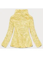 Žltá melanžová plyšová dámska mikina (HH009-26)