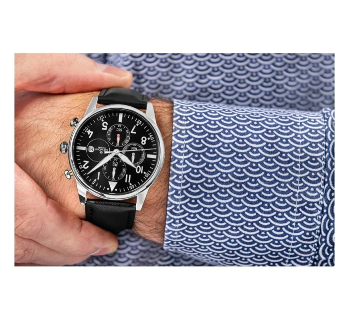 Pánské hodinky Chronograph Sapphire Black Silver model 21807523 - Giewont Pánské hodinky Chronograph Sapphire Black Silver model 21807523 - Giewont