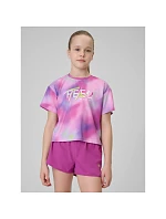 Dívčí rychleschnoucí sportovní tričko model 22210019 dětské - 4F Dívčí rychleschnoucí sportovní tričko model 22210019 dětské - 4F