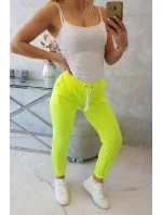 Bavlněné kalhoty žluté neonové