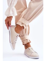 Dámské kožené tenisky béžové model 21615788 - S.Barski