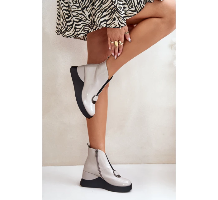 Boty Na Klínu Zateplené D&A Světle šedé model 21671894 - S.Barski