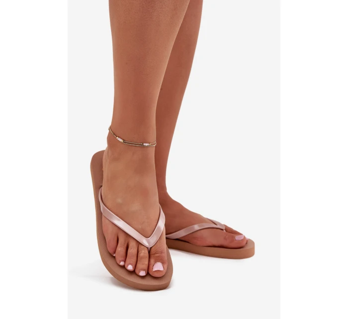 Damskie Japonki Klapki 4FMM00FFLIF018-82S Jasnobrązowe