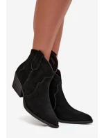 Nazouvací dámské kozačky z přírodního semiše černé model 21713735 - Boto