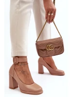 Lodičky na vysokom podpätku so sponou, béžové Idovana Lodičky na vysokom podpätku so sponou, béžové Idovana