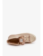 Dámske zateplené tenisky z eko kože Beige Big Star