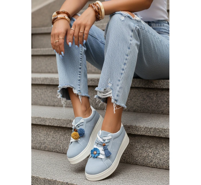 Dámské tenisky na platformě modré Dstreet model 21996401 - FashionStreet