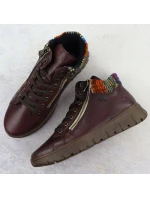 Dámské kožené vínové model 21905379 - Rieker