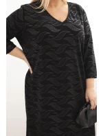 Dámské šaty z model 21725291 Plus Size s výstřihem do V černá - K-Fashion