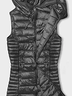 Prešívaná vesta s kapucňou v grafitovej farbe (16M9113-105)