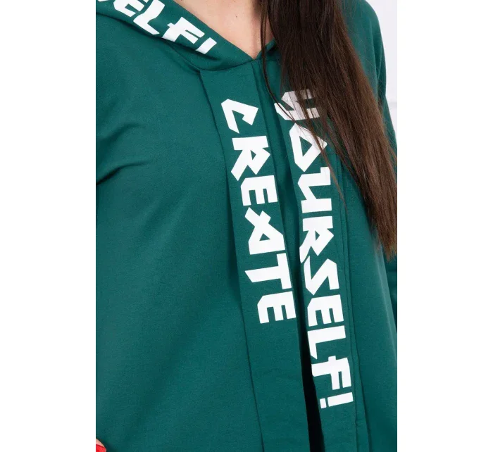 Oversize šaty s kapucí tmavě zelené Oversize šaty s kapucí tmavě zelené