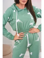 Sada s potlačou pištole tmavo mätová