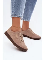 Dámske semišové kožené tenisky Vinceza 79635 beige