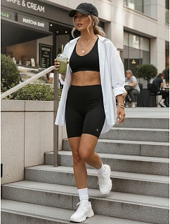 Dámske cyklistické šortky s vysokým pásom čierne FashionStreet SY0583