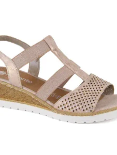 Pohodlné sandále na podpätku Remonte W RKR667 rose gold