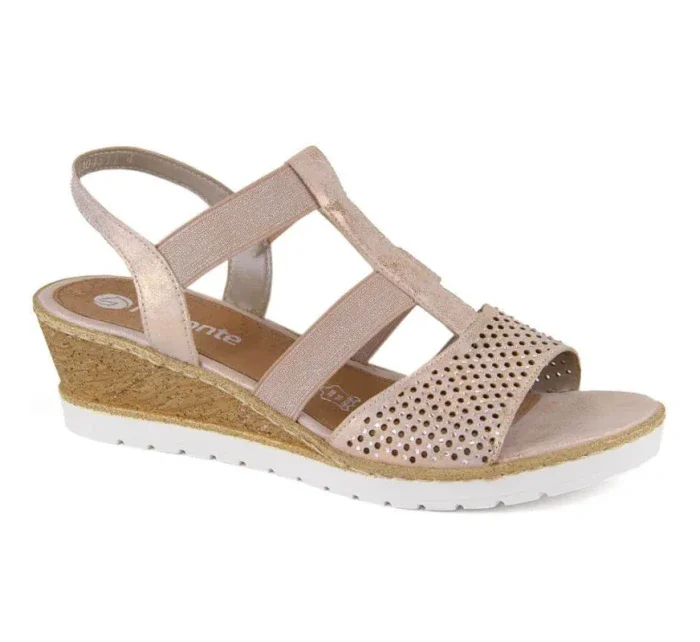 Pohodlné sandály na podpatku Remonte W model 19730112 rose gold - Rieker