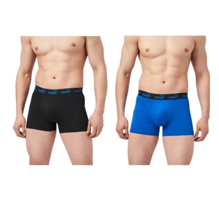 Pánské boxerky Puma 2-Pack modré černé pohodlná bavlna Pánské boxerky Puma 2-Pack modré černé pohodlná bavlna