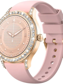 Dámske inteligentné hodinky VELTORI VT360-1 Pink Silicone Strap