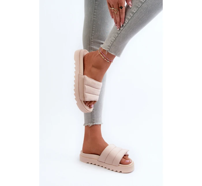 Dámské Žabky Na Platformě Big Star model 21660805 Beige - Big Star Shoes Dámské Žabky Na Platformě Big Star model 21660805 Beige - Big Star Shoes