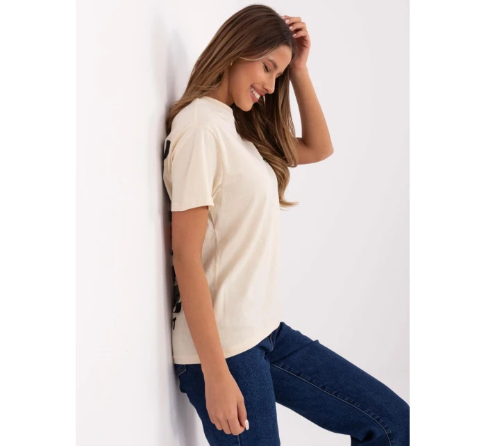 Tričko model 20941886 světle béžové - FPrice Tričko model 20941886 světle béžové - FPrice