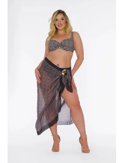 Dámske pareo 13 D95CH - 41a čierne s geometrickým vzorom - Self Dámske pareo 13 D95CH - 41a čierne s geometrickým vzorom - Self