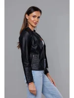 Černá dámská bunda ramoneska se stojáčkem model 18140997 - J.STYLE