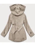 Tenká béžová dámska bunda s podšívkou (B8128-12)