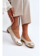 Kožené baleríny Zlaté model 21646187 - Zazoo