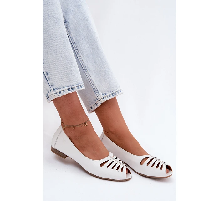 baleríny z přírodní kůže  Bílá model 22123128 - Maciejka
